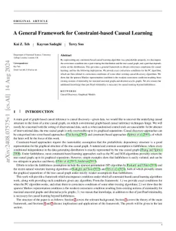 A General Framework on Conditions for Constraint-based Causal Learning
