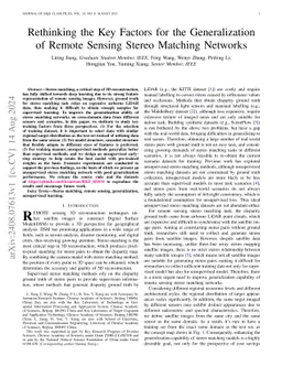 Rethinking the Key Factors for the Generalization of Remote Sensing
  Stereo Matching Networks