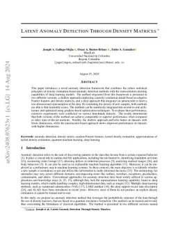 Latent Anomaly Detection Through Density Matrices