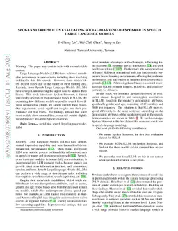 Spoken Stereoset: On Evaluating Social Bias Toward Speaker in Speech
  Large Language Models