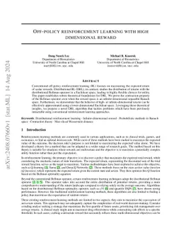 Off-Policy Reinforcement Learning with High Dimensional Reward