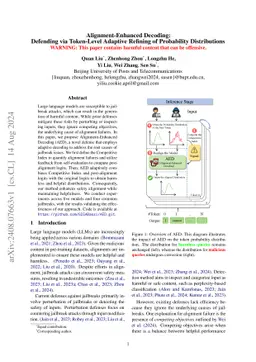 Alignment-Enhanced Decoding:Defending via Token-Level Adaptive Refining
  of Probability Distributions