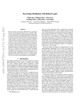 Knowledge Distillation with Refined Logits