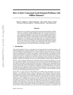 How to Solve Contextual Goal-Oriented Problems with Offline Datasets?