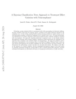 A Bayesian Classification Trees Approach to Treatment Effect Variation
  with Noncompliance