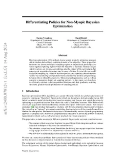 Differentiating Policies for Non-Myopic Bayesian Optimization