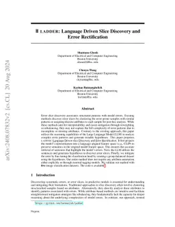 LADDER: Language Driven Slice Discovery and Error Rectification