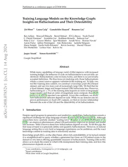 Training Language Models on the Knowledge Graph: Insights on
  Hallucinations and Their Detectability