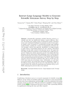 Instruct Large Language Models to Generate Scientific Literature Survey
  Step by Step