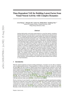 Time-Evolving Dynamical System for Learning Latent Representations of Mouse Visual Neural Activity