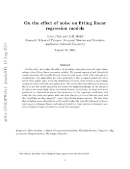 On the effect of noise on fitting linear regression models