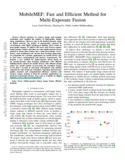 MobileMEF: Fast and Efficient Method for Multi-Exposure Fusion