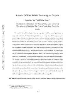 Robust Offline Active Learning on Graphs
