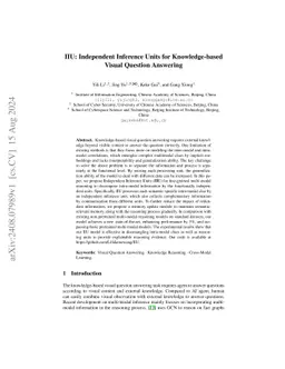 IIU: Independent Inference Units for Knowledge-based Visual Question
  Answering