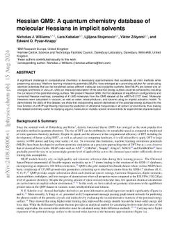Hessian QM9: A quantum chemistry database of molecular Hessians in
  implicit solvents