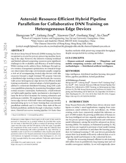 Asteroid: Resource-Efficient Hybrid Pipeline Parallelism for
  Collaborative DNN Training on Heterogeneous Edge Devices