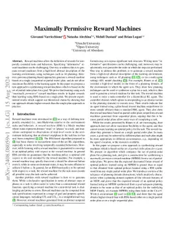 Maximally Permissive Reward Machines