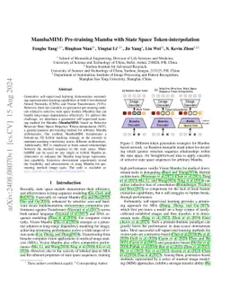 MambaMIM: Pre-training Mamba with State Space Token Interpolation and its Application to Medical Image Segmentation