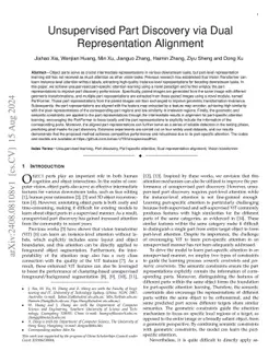 Unsupervised Part Discovery via Dual Representation Alignment