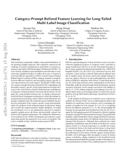 Category-Prompt Refined Feature Learning for Long-Tailed Multi-Label
  Image Classification