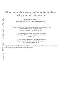 Efficient and scalable atmospheric dynamics simulations using
  non-conforming meshes