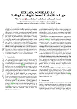 EXPLAIN, AGREE, LEARN: Scaling Learning for Neural Probabilistic Logic