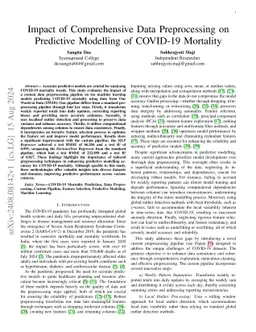 Impact of Comprehensive Data Preprocessing on Predictive Modelling of
  COVID-19 Mortality