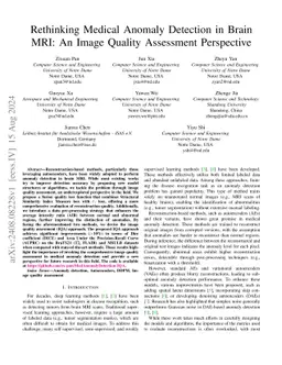 Rethinking Medical Anomaly Detection in Brain MRI: An Image Quality Assessment Perspective