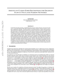 Absence of Closed-Form Descriptions for Gradient Flow in Two-Layer
  Narrow Networks