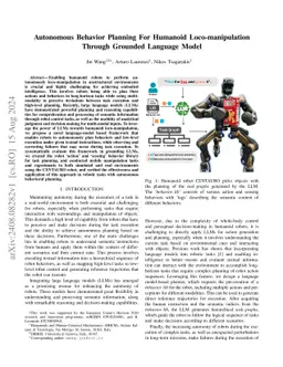 Autonomous Behavior Planning For Humanoid Loco-manipulation Through
  Grounded Language Model