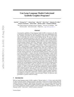 Can Large Language Models Understand Symbolic Graphics Programs?