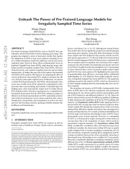 Unleashing The Power of Pre-Trained Language Models for Irregularly Sampled Time Series