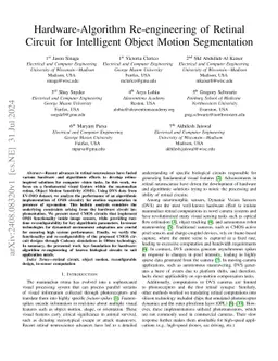 Hardware-Algorithm Re-engineering of Retinal Circuit for Intelligent
  Object Motion Segmentation