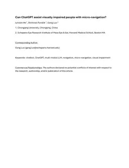 Can ChatGPT assist visually impaired people with micro-navigation?