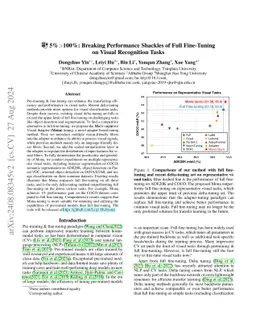 5%>100%: Breaking Performance Shackles of Full Fine-Tuning on Visual
  Recognition Tasks