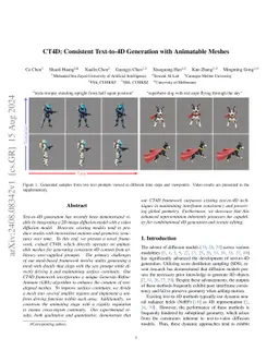 CT4D: Consistent Text-to-4D Generation with Animatable Meshes