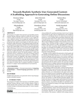 Towards Realistic Synthetic User-Generated Content: A Scaffolding
  Approach to Generating Online Discussions