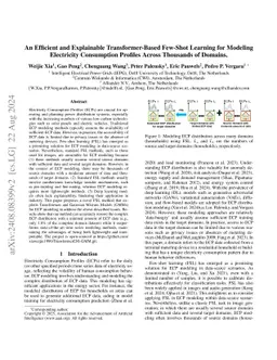 An Efficient and Explainable Transformer-Based Few-Shot Learning for
  Modeling Electricity Consumption Profiles Across Thousands of Domains