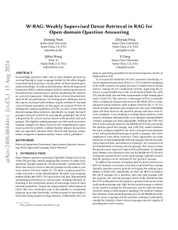 W-RAG: Weakly Supervised Dense Retrieval in RAG for Open-domain Question Answering