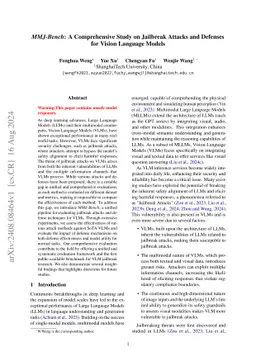 $\textit{MMJ-Bench}$: A Comprehensive Study on Jailbreak Attacks and
  Defenses for Vision Language Models