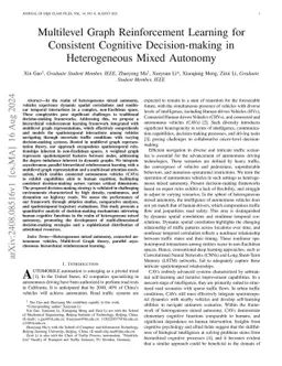 Multilevel Graph Reinforcement Learning for Consistent Cognitive
  Decision-making in Heterogeneous Mixed Autonomy