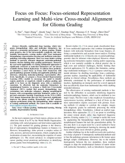 Focus on Focus: Focus-oriented Representation Learning and Multi-view
  Cross-modal Alignment for Glioma Grading