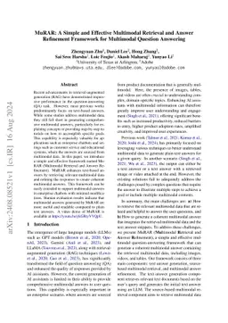 MuRAR: A Simple and Effective Multimodal Retrieval and Answer Refinement Framework for Multimodal Question Answering