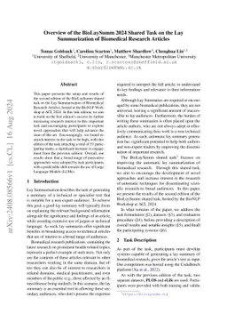 Overview of the BioLaySumm 2024 Shared Task on the Lay Summarization of
  Biomedical Research Articles