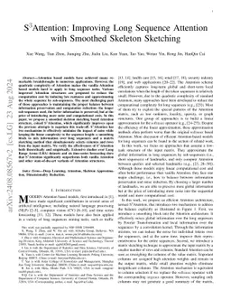 S$^3$Attention: Improving Long Sequence Attention with Smoothed Skeleton
  Sketching