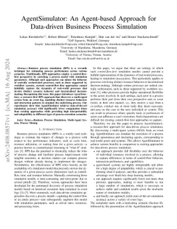 AgentSimulator: An Agent-based Approach for Data-driven Business Process
  Simulation