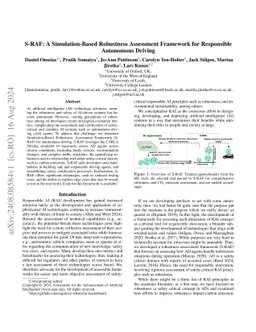 S-RAF: A Simulation-Based Robustness Assessment Framework for
  Responsible Autonomous Driving