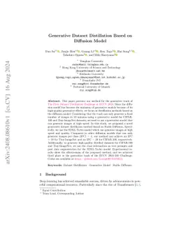 Generative Dataset Distillation Based on Diffusion Model