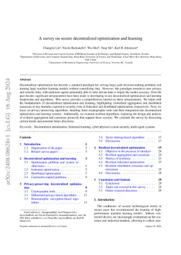 A survey on secure decentralized optimization and learning
