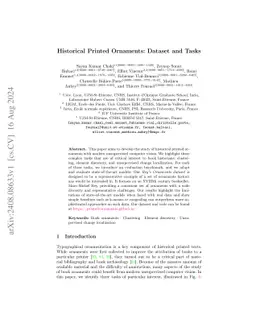 Historical Printed Ornaments: Dataset and Tasks